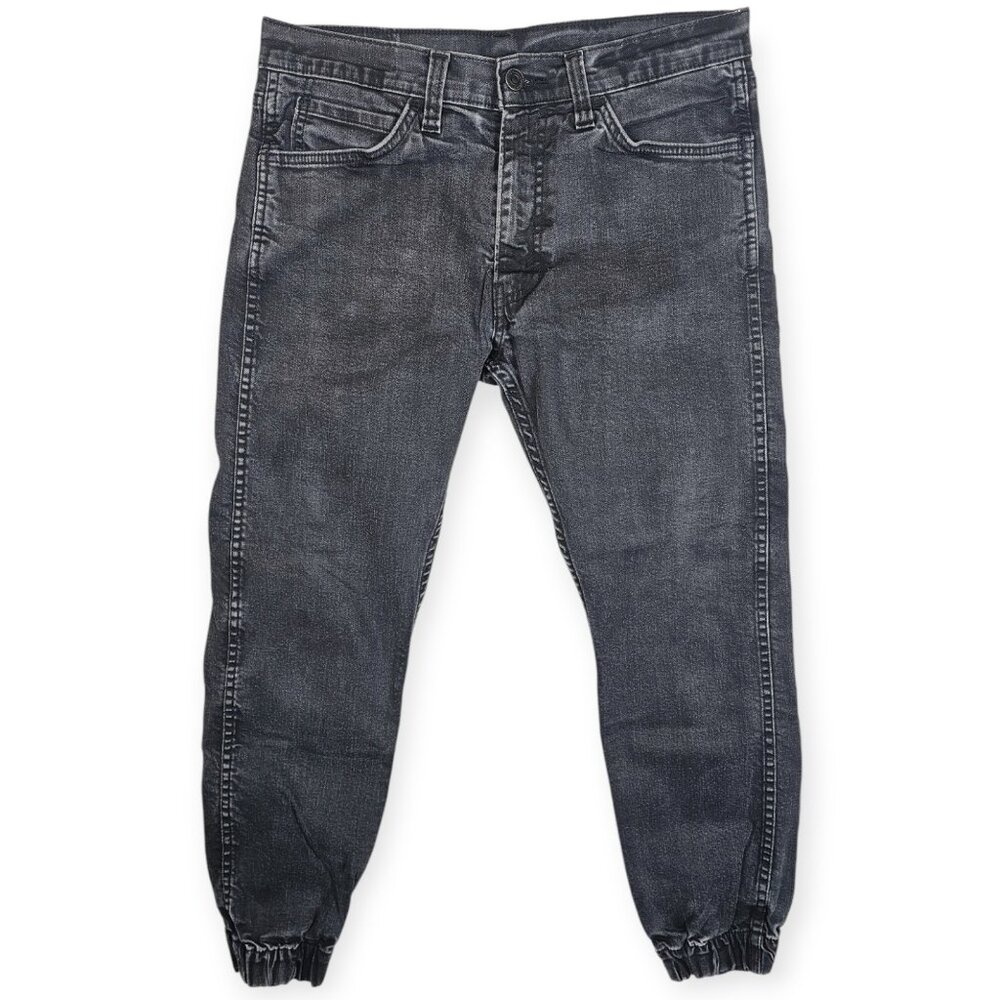 🛍️ Levi's 513 Black Wash Denim Joggers - Men's W31 L25.5 (Altered)